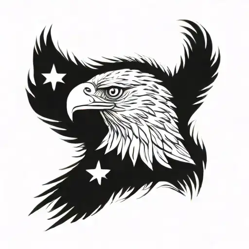 Eagle Holding Gun And Cross