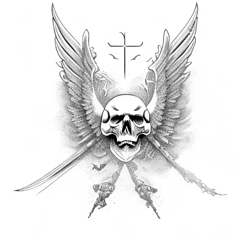 Airborne Skull And Wings