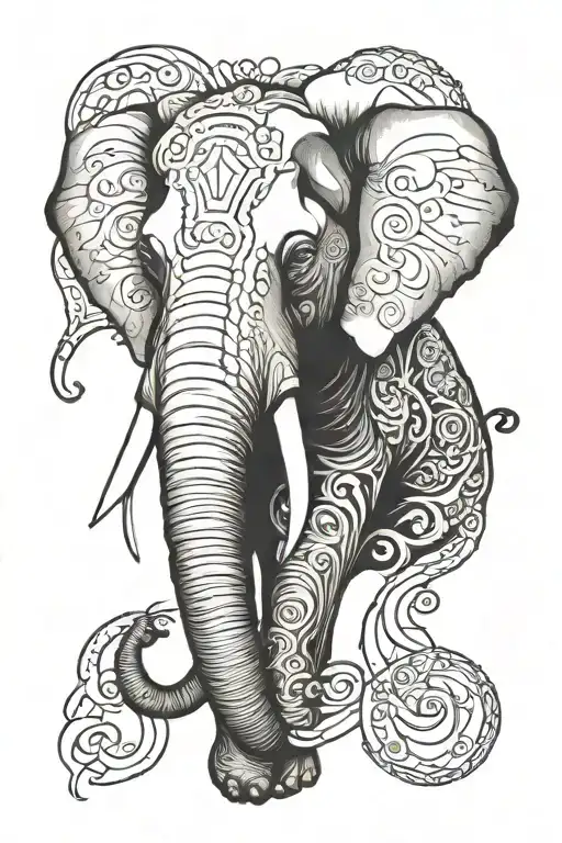 Elephant Head Tattoo Design