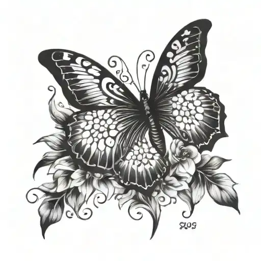 Birth Dates And Flowers And Butterflies