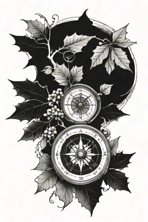 Weather Nature Compass Holly Branch