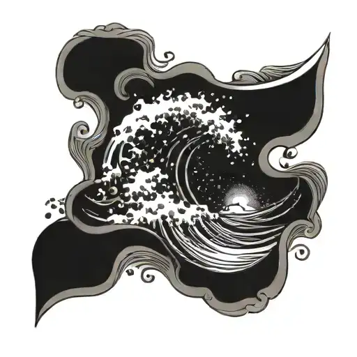 A Cosmic Wave Crashing Onto A Sandy Beach