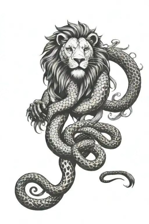 Lion And Snake
