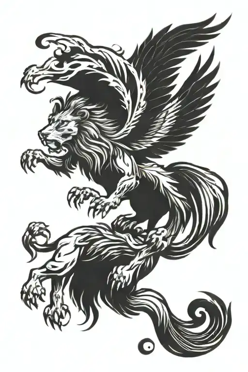 Lion And Phoenix Combination