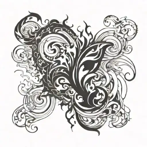 An Abstract Representation Of Fire And Smoke Intertwining