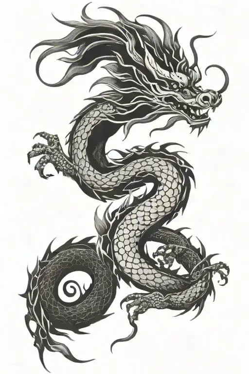 Chiinese Dragon Wrapping Around