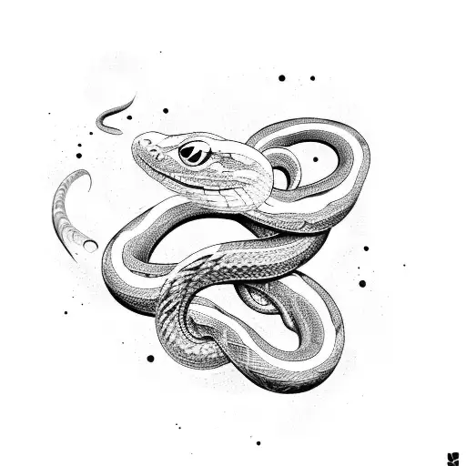 A Snake Wrapped Around A Paintbrush With Musical Notes Floating Around It