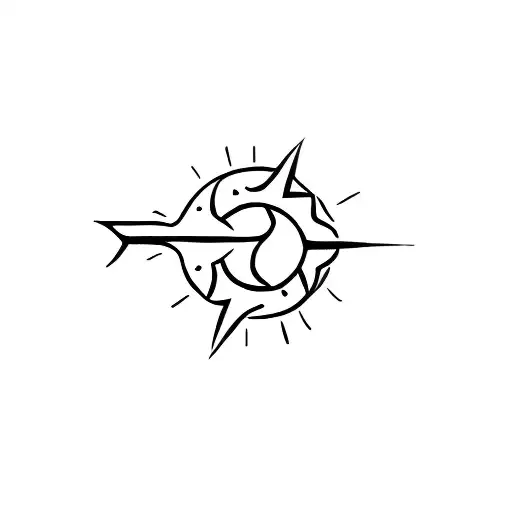 Sun With A Cave Arrow Pointer