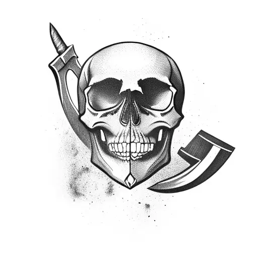 Skull With Axe