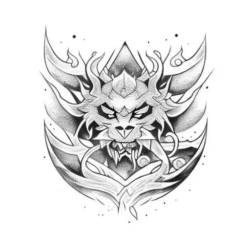 Incorporate Elements Of Fire And Japanese Style Leg Sleeve Into A Thigh