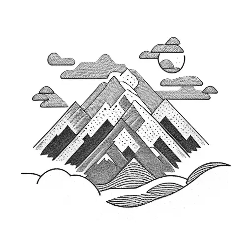 A Majestic Mountain Range With A River Flowing Through It