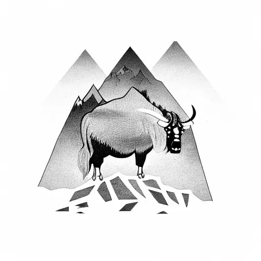 A Majestic Yak Standing On Top Of A Mountain Peak