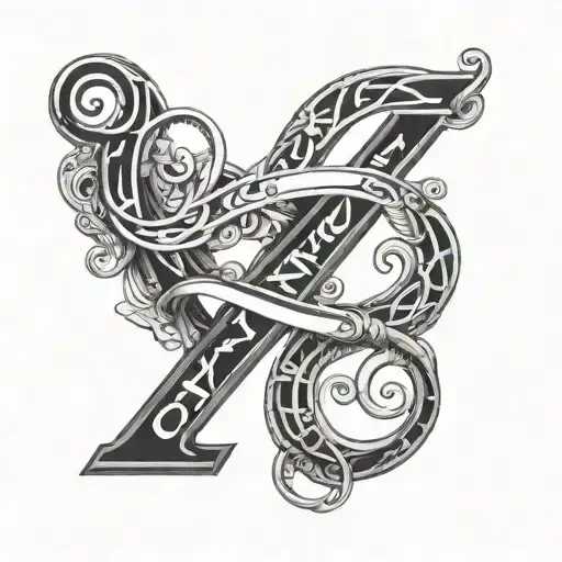 Roman Numeral 10 And Infiniti Sign Intertwined