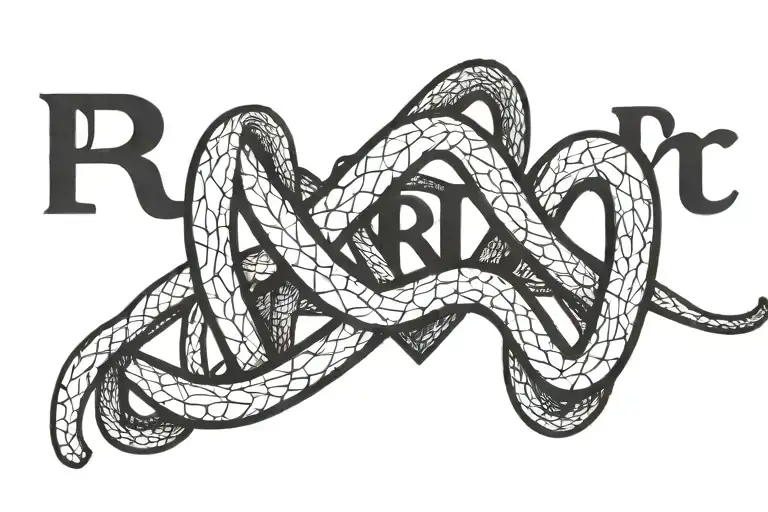 Heartbeat Line Design Intertwined With The Letter R