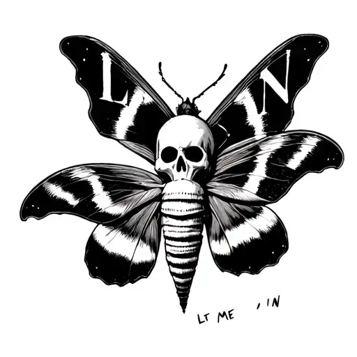 Death Mask Moth With The Words Let Me In