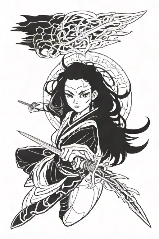 Nezuko With A Sword And An Echo