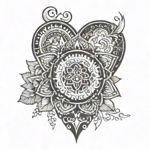 A Heart-shaped Mandala Design Symbolizing Love And Peace