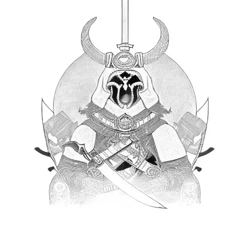 Dark Samurai With A Big Katana