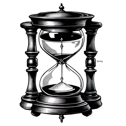 Old School Style Hourglass With Time Do Not Exist