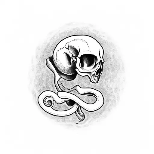 Hand Snake Skull Apple