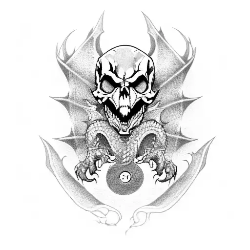 Dragon With Skull Face