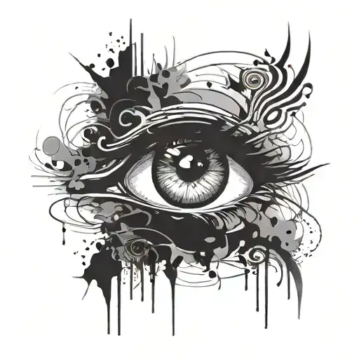 An Abstract Composition Featuring Eye With Darkmood