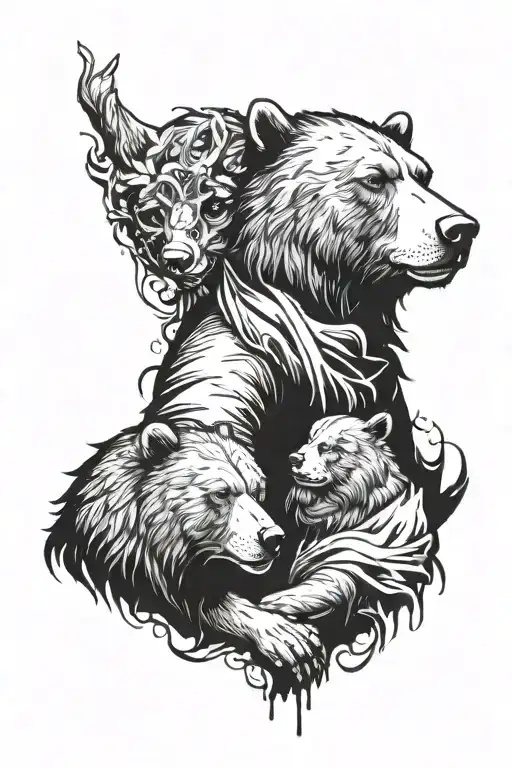 Jesus Christ And A Bear Staring At Each Other