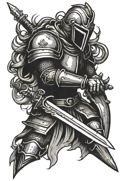 Knight Holding A Sword