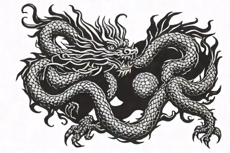 Chinese Dragon With Dates Around It