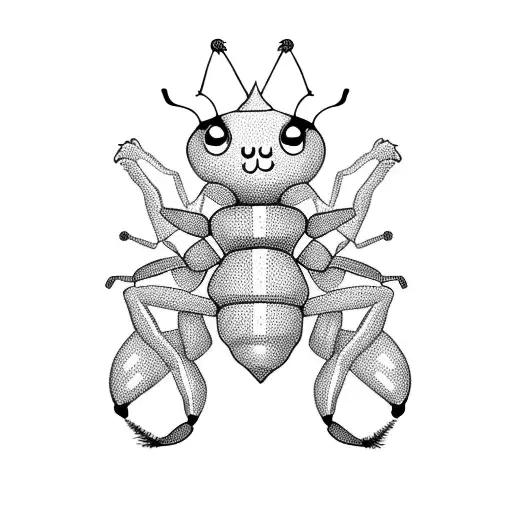 Cute Happy Cartoon Princess Ant
