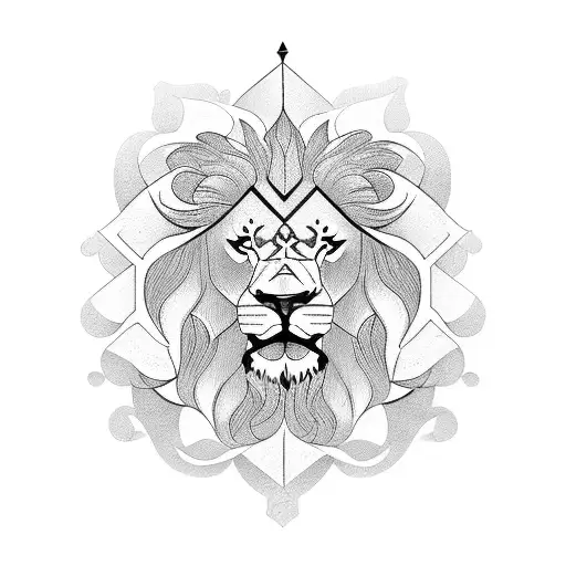Lion Flowers Geometric