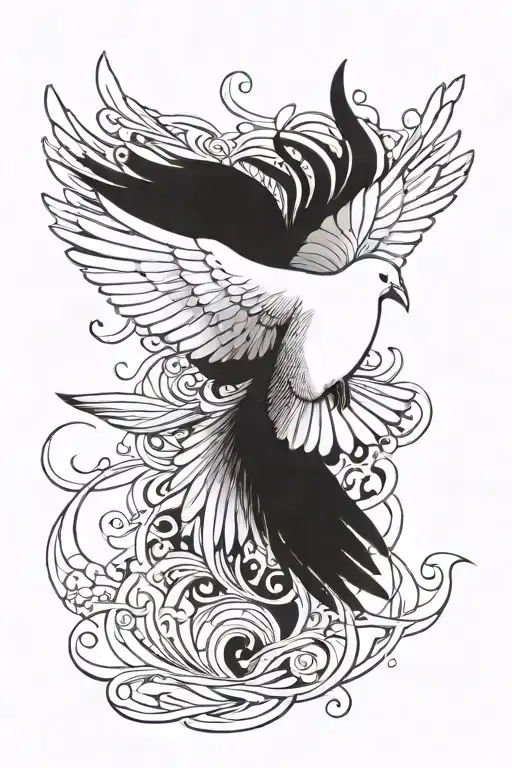 A White Dove Mid Flight