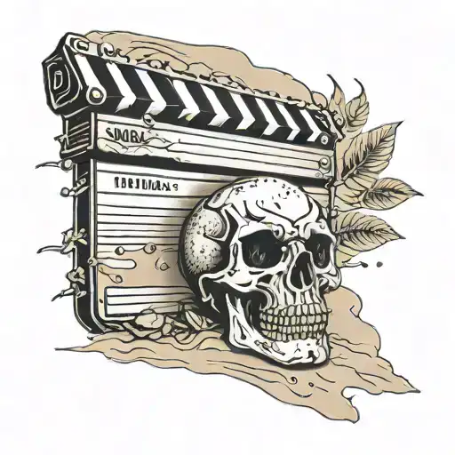 Clapperboard With Sand And Forest Demon Skull