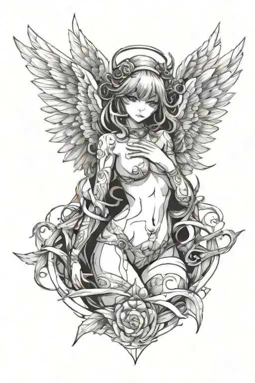 Topless With Nipples Anime Angel