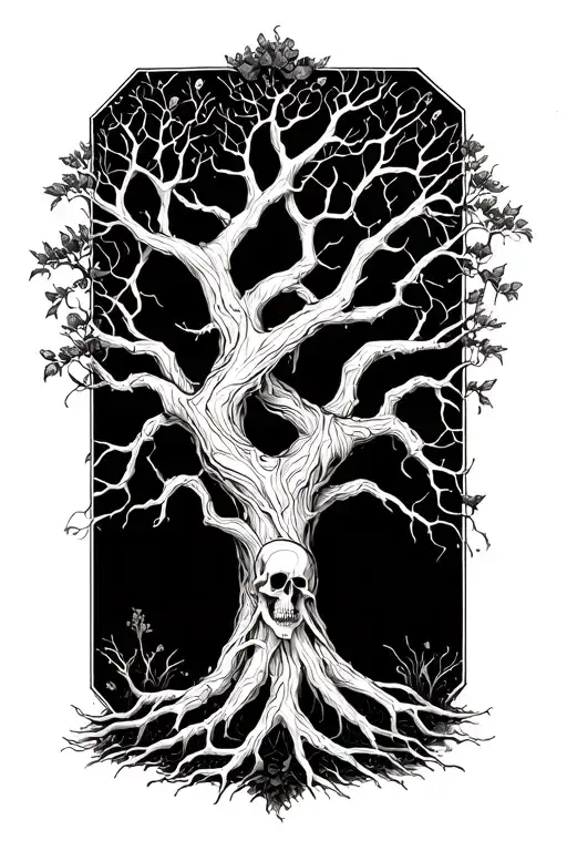 Life And Death Tree Intertwined
