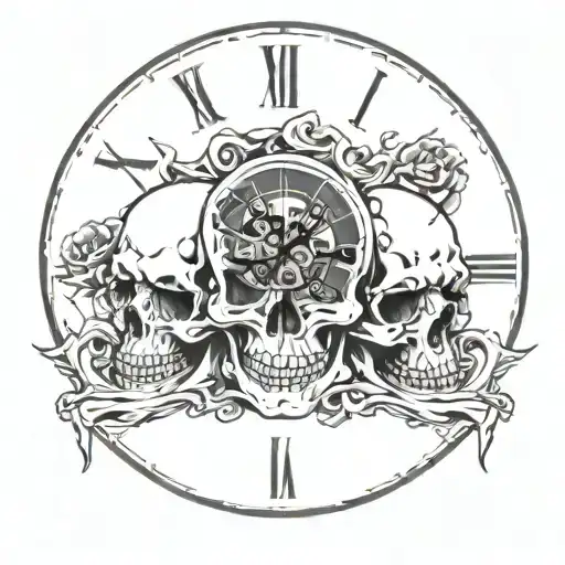 Skulls Clock Melting