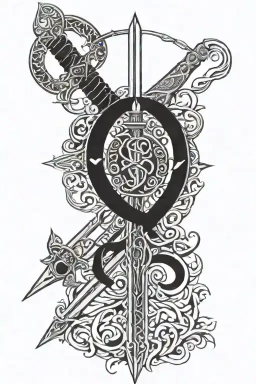 Arabian Sword Intertwined Symbolizing Eternal Love