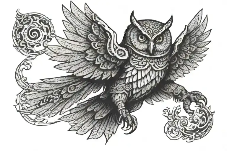Templar Knight Owl Flying