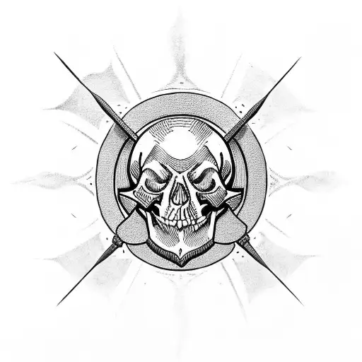 Medieval Flail With Skull