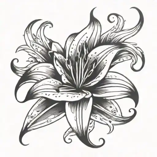 Tibal Lily Flower Large Black