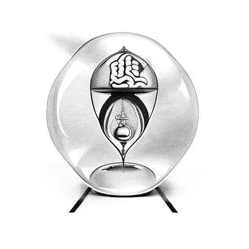 Hourglass & Brain Preciousness Of Time And The Fleeting Nature Of Life's Challenges