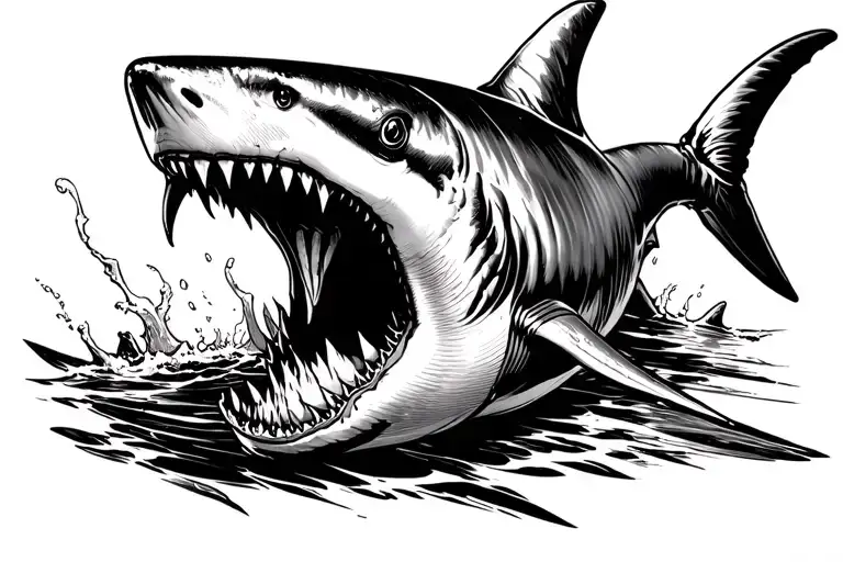 Fast Angry Shark Swimming