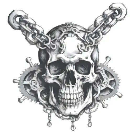 Incorporate A Detailed Skull Into A Bike Chain Design