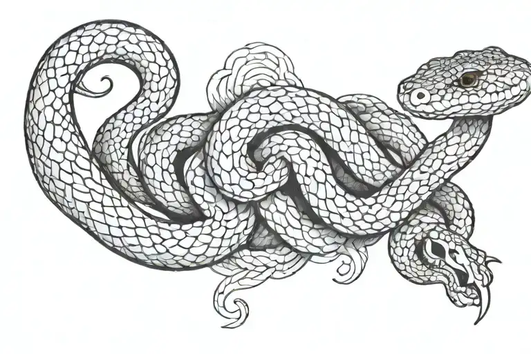 Snake With Romanian Numerals Intertwined