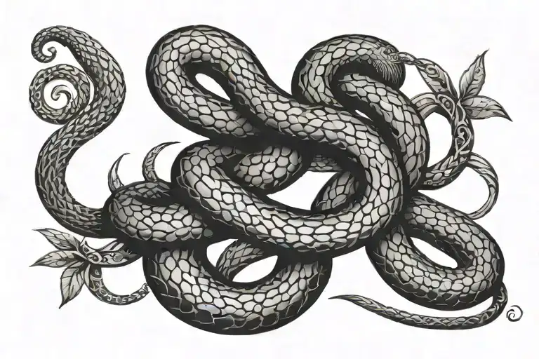 Snake With Romanian Numerals Intertwined