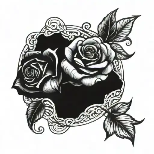 Roses And Gemini Zodiac Sign Intertwined