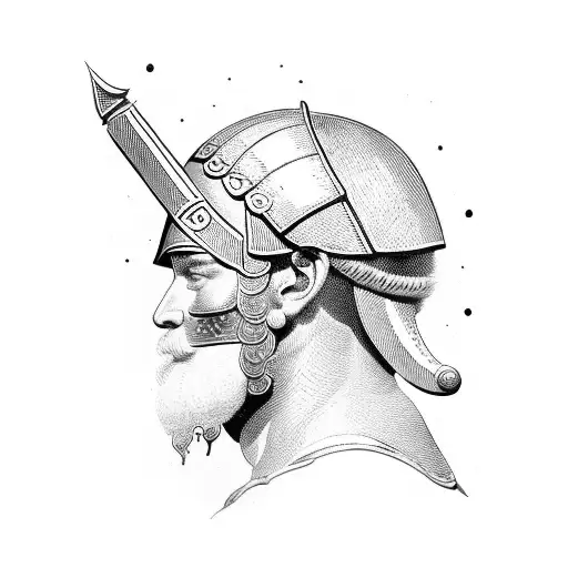 Roman Soldier In A Garden