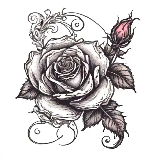 Rose With Gemini Zodiac Sign Intertwined