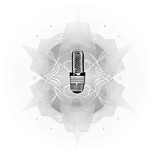 A Tattoo Of A Microphone With Soundwaves Forming The Shape Of A Star