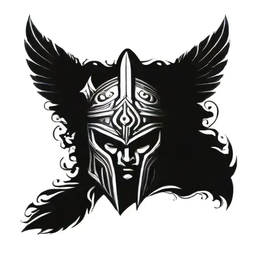 Spartan Warrior With A Fierce Gaze And A Hidden Cosa Nostra Symbol In The Background